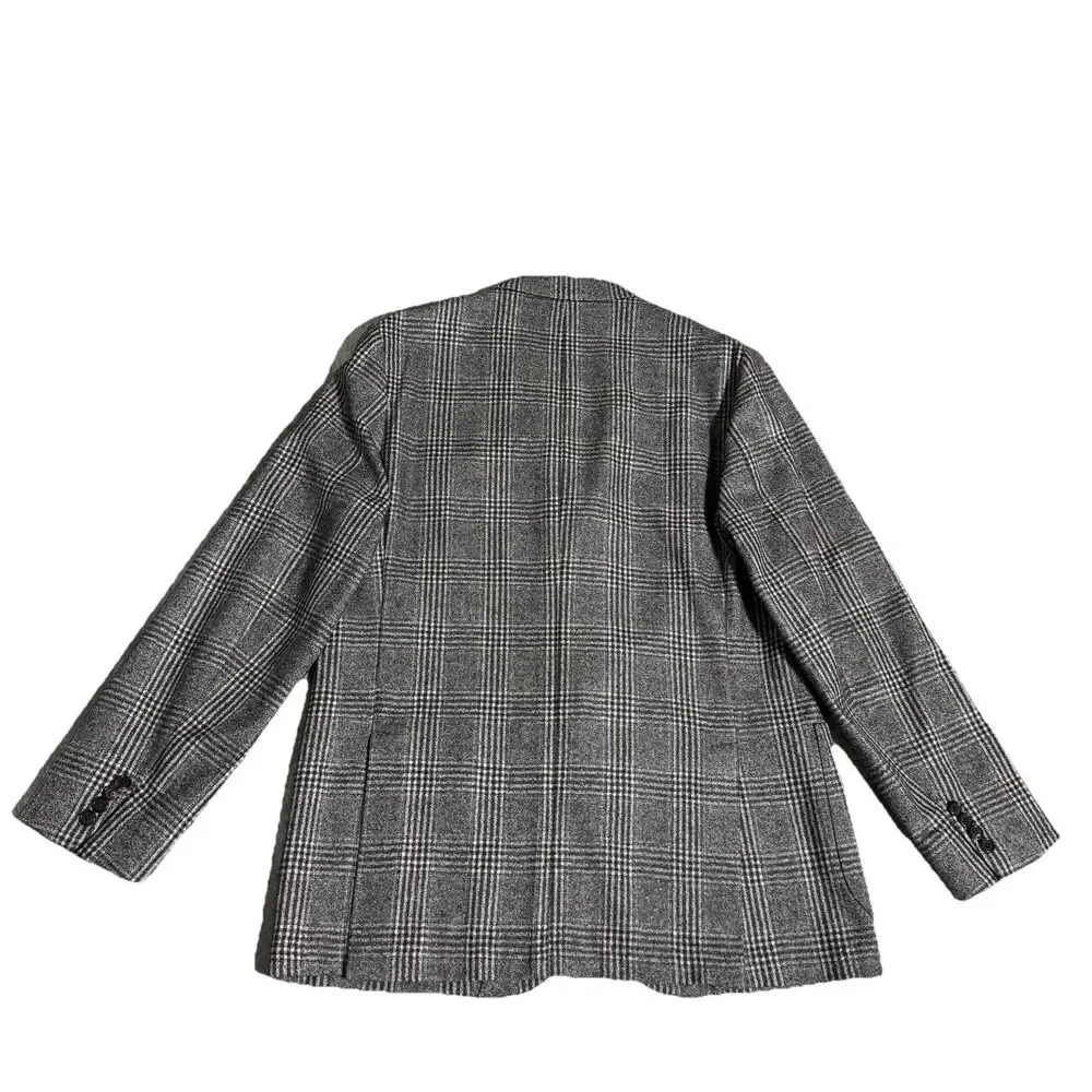 Maurizio Baldassari‎ Mens gray plaid wool sport coat jacket US 46R Italy 56